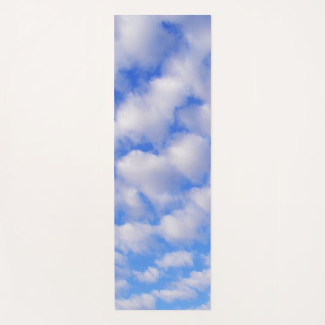 Blue Skies and Fluffy Clouds Yoga Mat (Front)