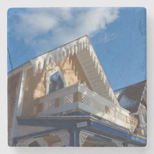 Blue Skies and Gingerbread - Martha's Vineyard Stone Coaster