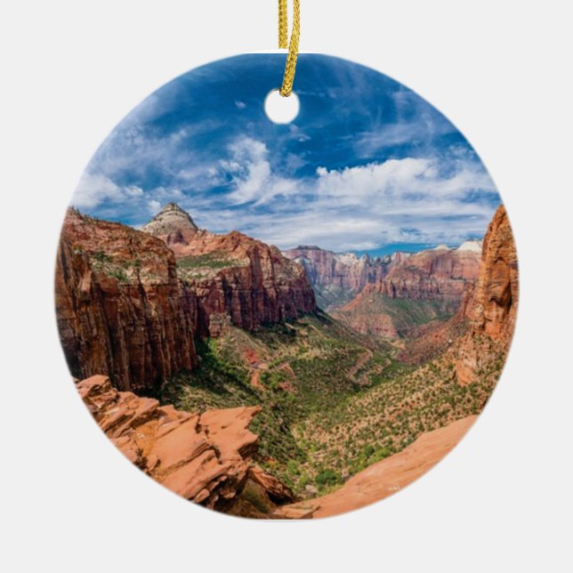BLUE SKIES AT ZIONS CERAMIC TREE DECORATION (Front)