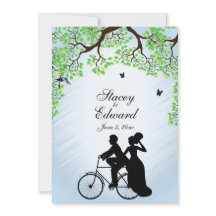 Blue Skies Bicycle Wedding Invitation