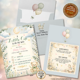 Blue Skies & Butterflies Baby Shower Invitation