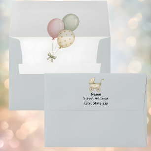 Blue Skies & Butterflies Baby Shower Invitation Envelope