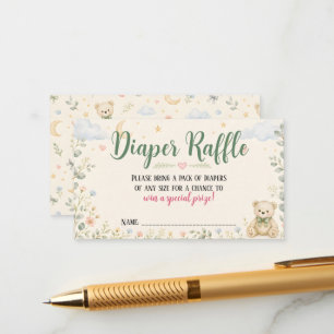 Blue Skies & Butterflies Diaper Raffle Card