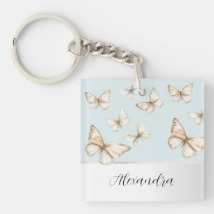 Blue Skies & Butterflies  Key Ring
