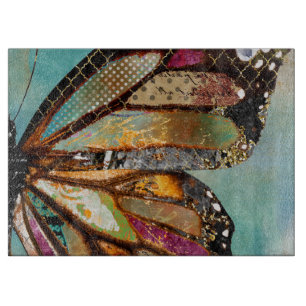 Blue Skies Butterfly Glass Cutting Board