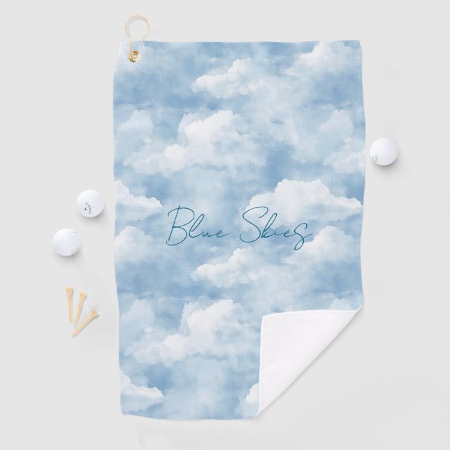 Blue Skies Clouds   Golf Towel (InSitu)