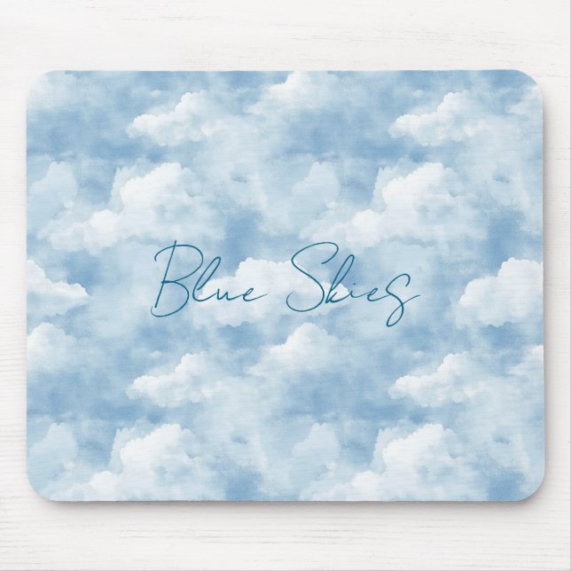 Blue Skies Clouds Mouse Mat (Front)