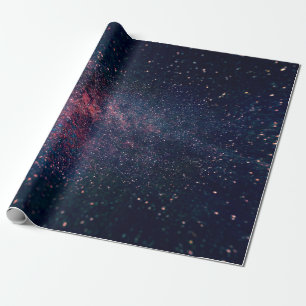 Blue skies filled of stars wrapping paper