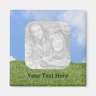 Blue Skies Green Grass Photo Magnet