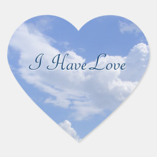 Blue Skies Heart Stickers