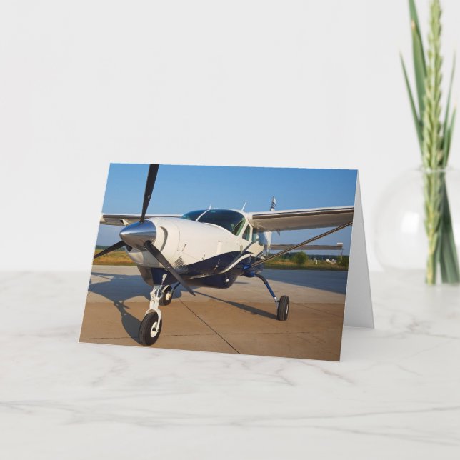 Blue Skies Inspirational Aeroplane Card (Front)