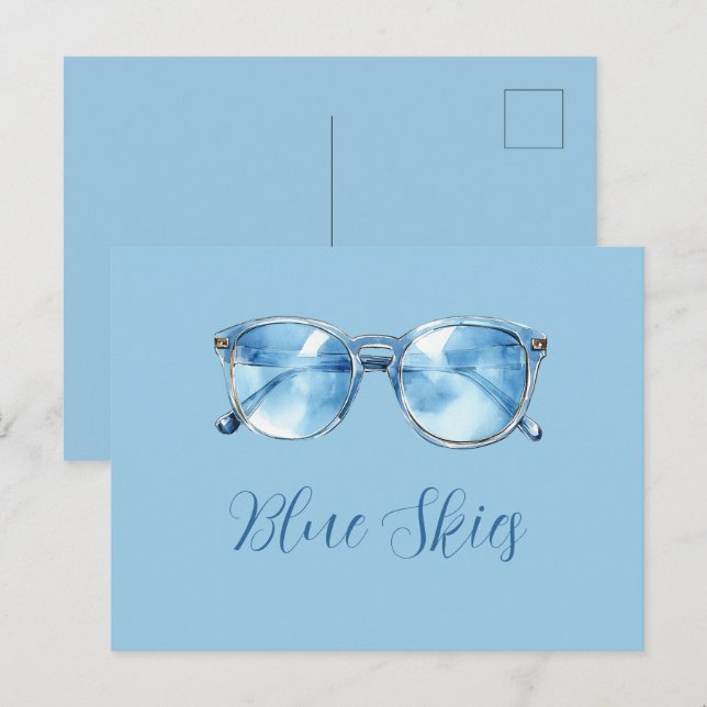 Blue Skies Sunglasses Postcard (Front/Back)