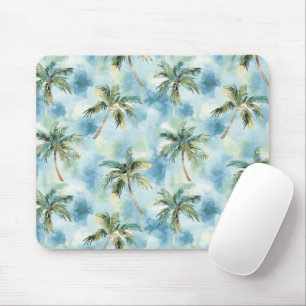 Blue Skies Tropical Island Palm Trees   Mouse Mat
