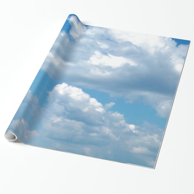 'Blue Skies' Wrapping Paper (Unrolled)