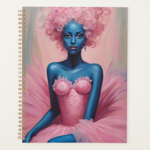 Blue Skinned Ballerina in Pink Tutu Planner