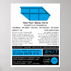 Blue Skip, Skip/Dumpster Company Advertising Poster