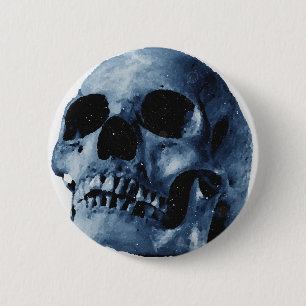 Blue Skull 6 Cm Round Badge