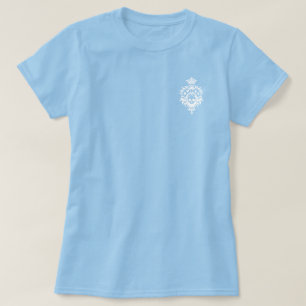 Blue Skull And Card Suits Crest T-Shirt
