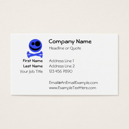Blue Skull and Crossbones. Business Card