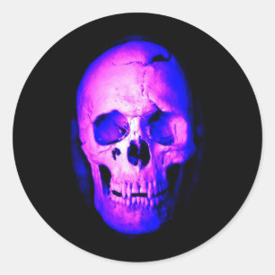 Blue Skull Classic Round Sticker