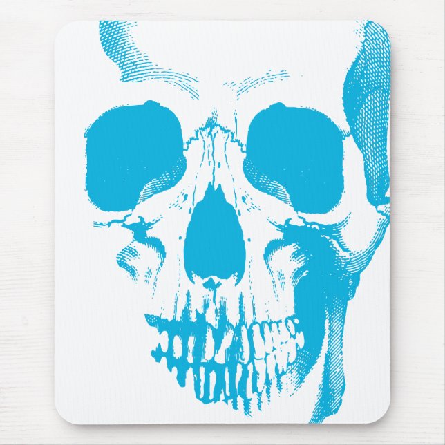 Blue Skull Face Mouse Mat (Front)