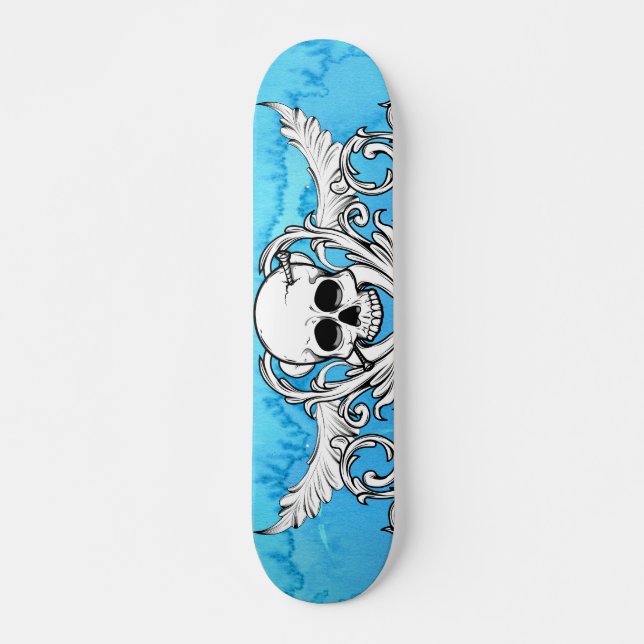 Blue skull graffiti skateboard (Front)