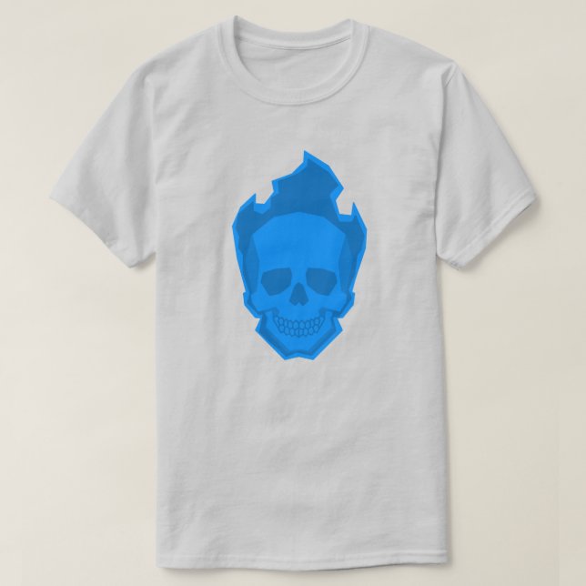 Blue Skull Graphic T-Shirt – Cool Minimal Skull De (Design Front)