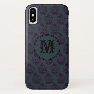 Blue Skull Halloween Personalised Monogram iPhone X Case