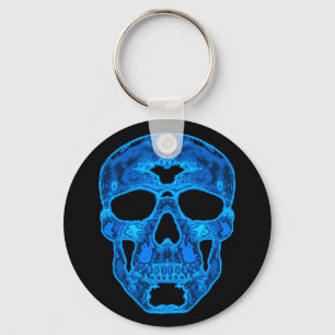 Blue Skull Horror Mask Key Ring