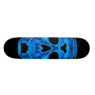 Blue Skull Horror Mask Skateboard