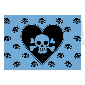 Blue Skull in Heart