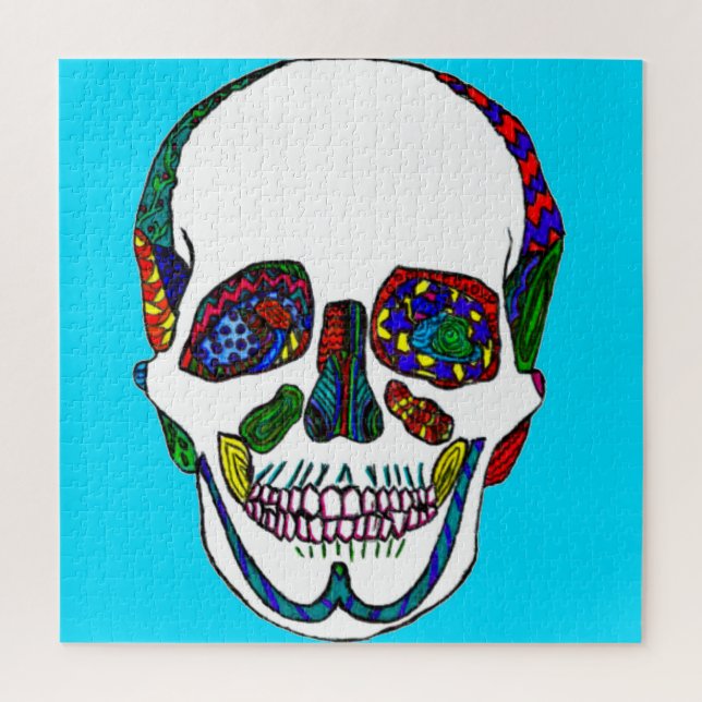Blue Skull Mosaic Puzzle (Vertical)