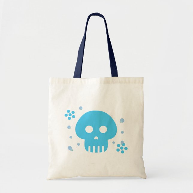 Blue Skull Tote Bag (Front)