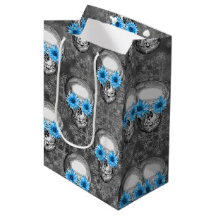 Blue Skulls and Sunflower Series Design 5 Medium Gift Bag