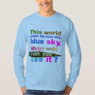 Blue Sky Aboyu World” Hand-Drawn Artistic T-Shirt