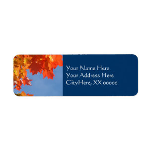 Blue Sky Address Labels stickers Autumn Leaves