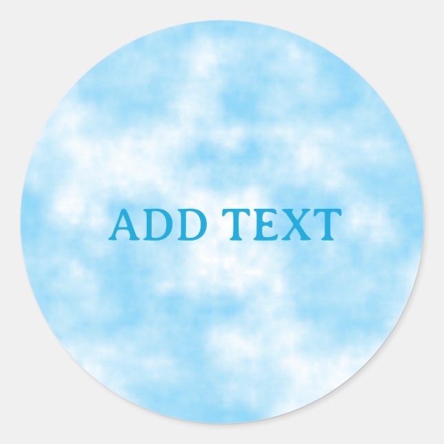 Blue Sky and Cloud Art Custom Classic Round Sticker (Front)