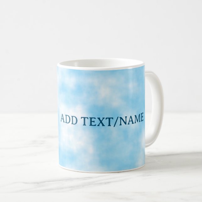 Blue Sky and Cloud Art Custom Coffee Mug (Front Right)