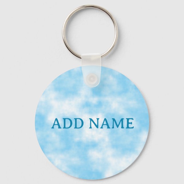 Blue Sky and Cloud Art Custom Key Ring (Front)