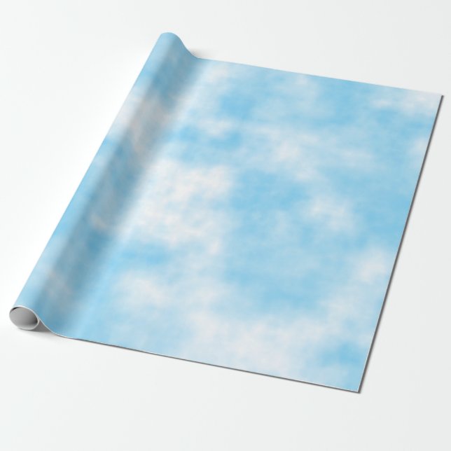 Blue Sky and Cloud Art Custom Wrapping Paper (Unrolled)