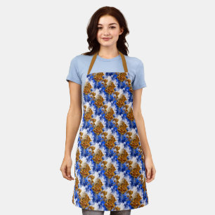 Blue Sky And Clouds Abstract Art Pattern Apron