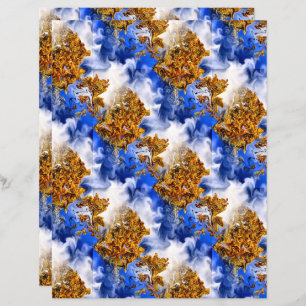 Blue Sky And Clouds Abstract Art Pattern Scrapbook