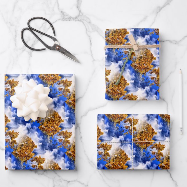 Blue Sky And Clouds Abstract Art Pattern   Wrapping Paper Sheet (Front)