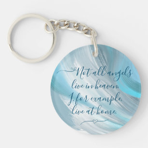 Blue Sky and Clouds Abstract  Key Ring