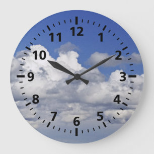 "BLUE SKY AND CLOUDS"  ROUND CLOCK