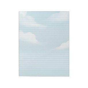 Blue Sky and Clouds Stationery Lined Notepad