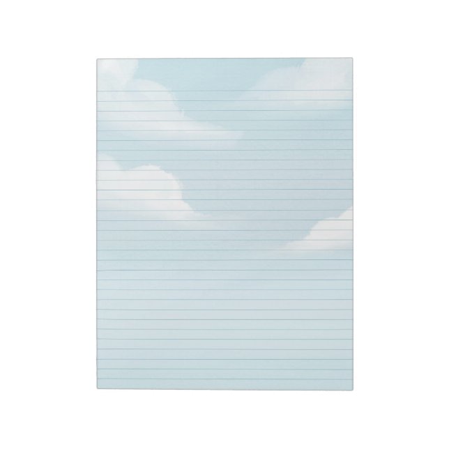 Blue Sky and Clouds Stationery Lined Notepad (Rotated)