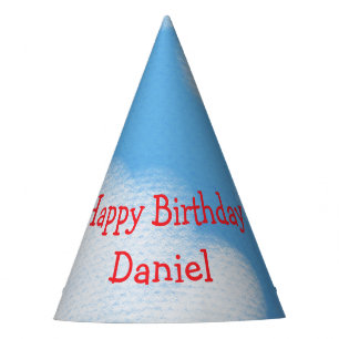 Blue sky and fluffy clouds Birthday Party Hat