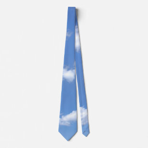 blue sky and fluffy clouds tie
