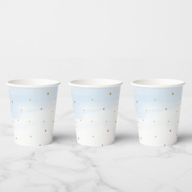 Blue Sky and Gold Stars Paper Party Cups (Multi)
